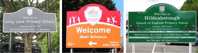 Aluminium School Signs, Primary School Signs on Posts